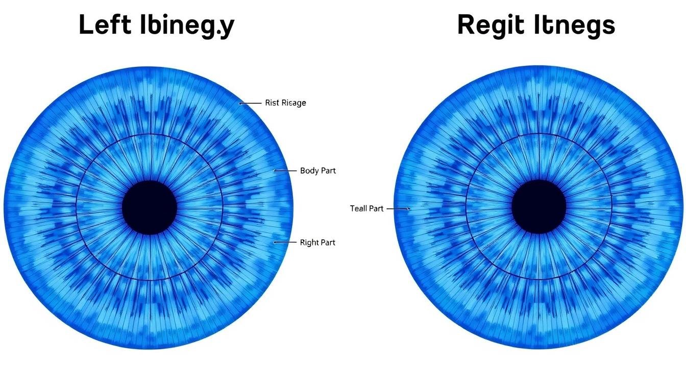 Comparison of left and right iris maps in iridology