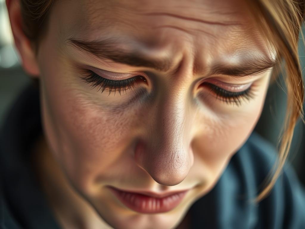 Dehydrated person with visible effects on eyes