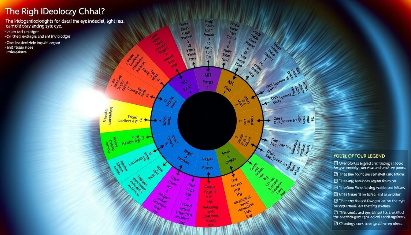 Detailed Iridology Chart Right Eye with labeled zones and organ correspondences