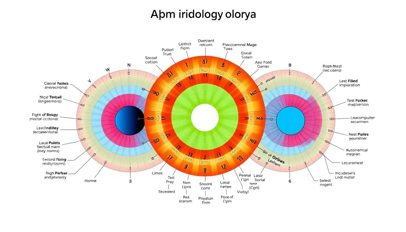 Detailed Iridology Chart showing different zones of the iris