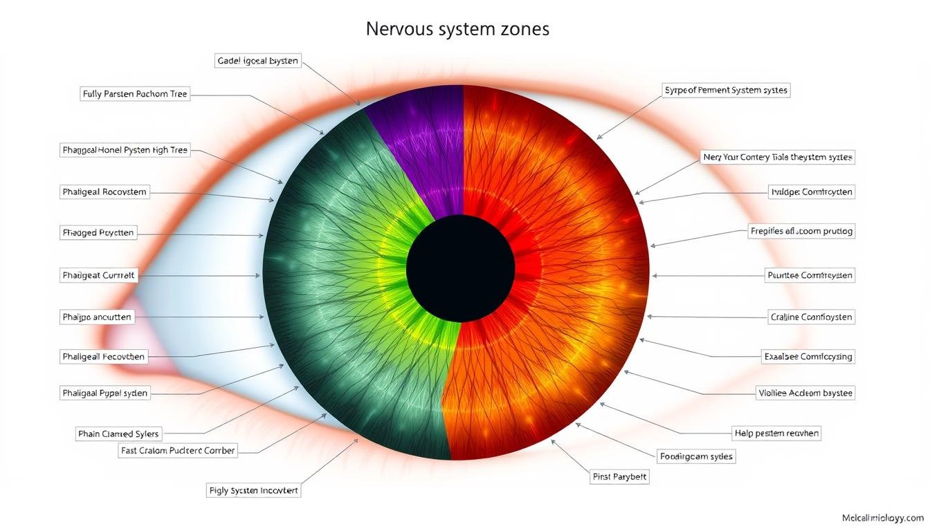 Detailed Iridology Chart showing nervous system zones in the iris
