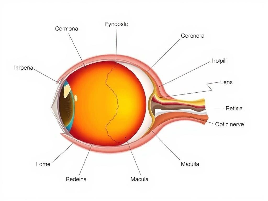Detailed illustration of eye anatomy for the study of eyes