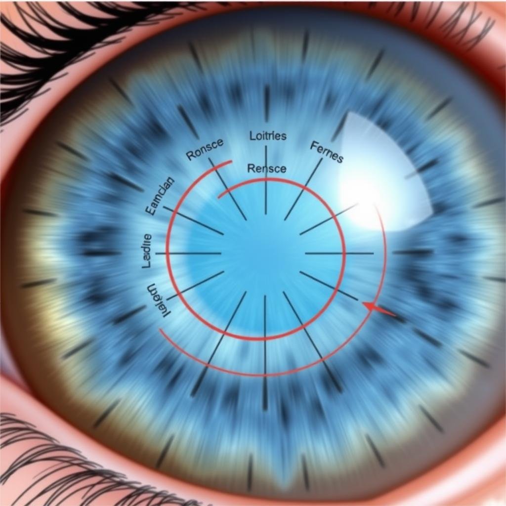 Detailed iridology chart showing iris zones