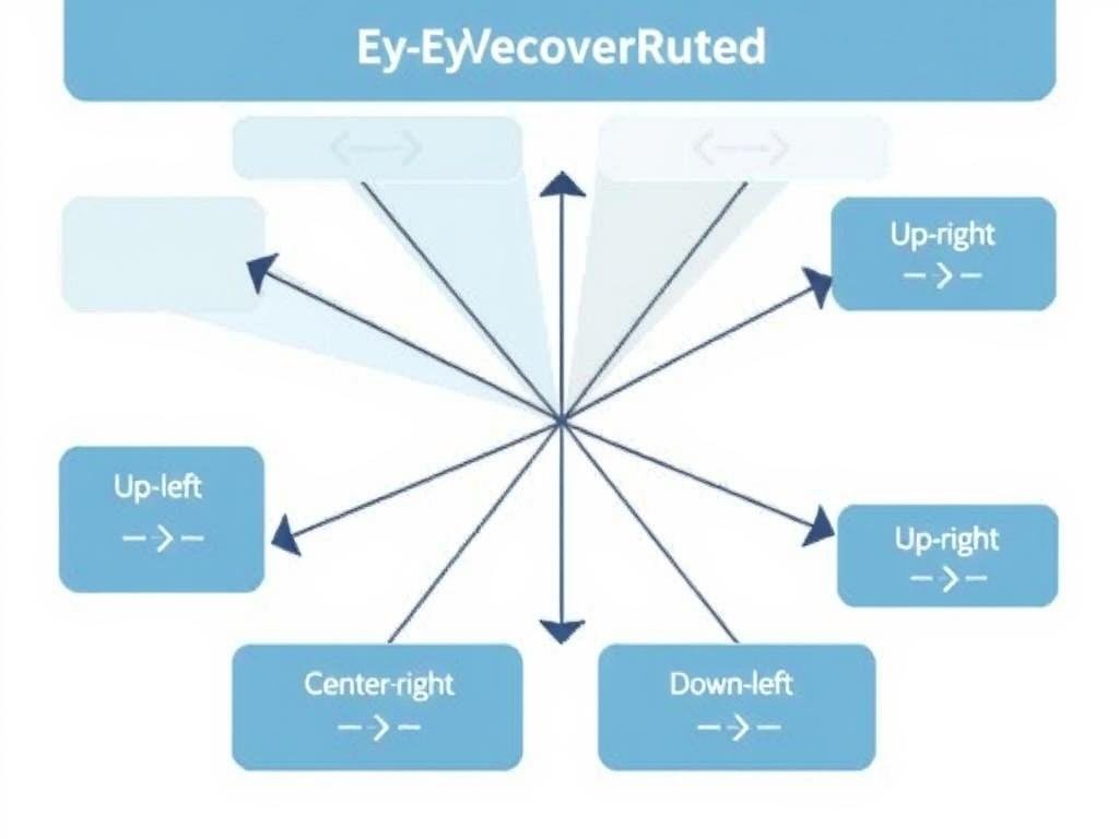 Diagram showing eye movement patterns and their correlation to thinking styles in Eye Reading