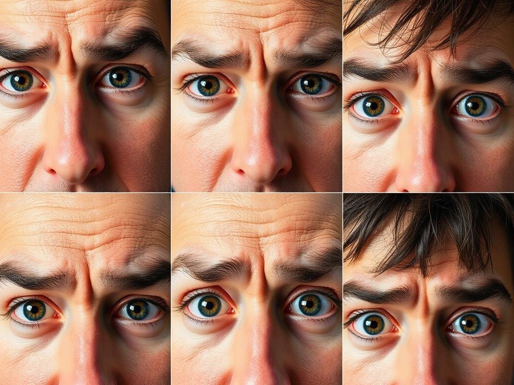 Different eye expressions showing various emotional states