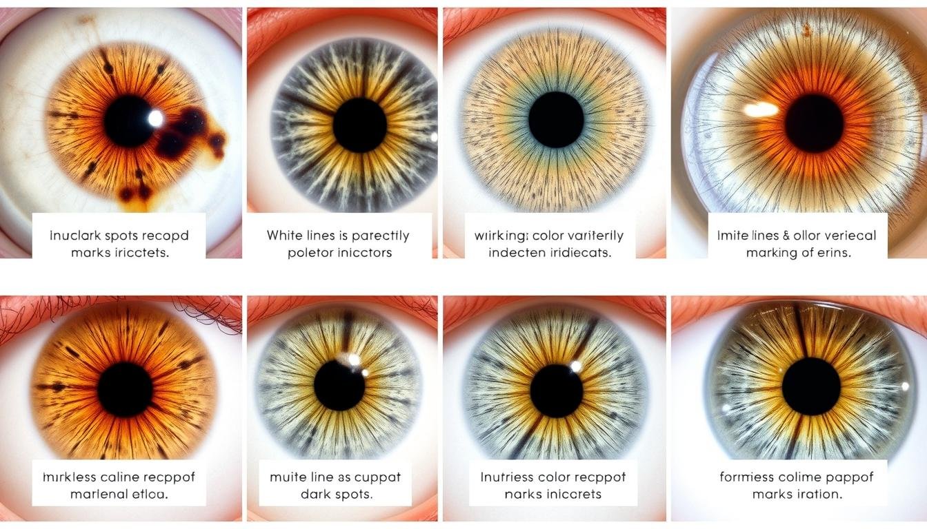 Different iris markings and their meanings in iridology