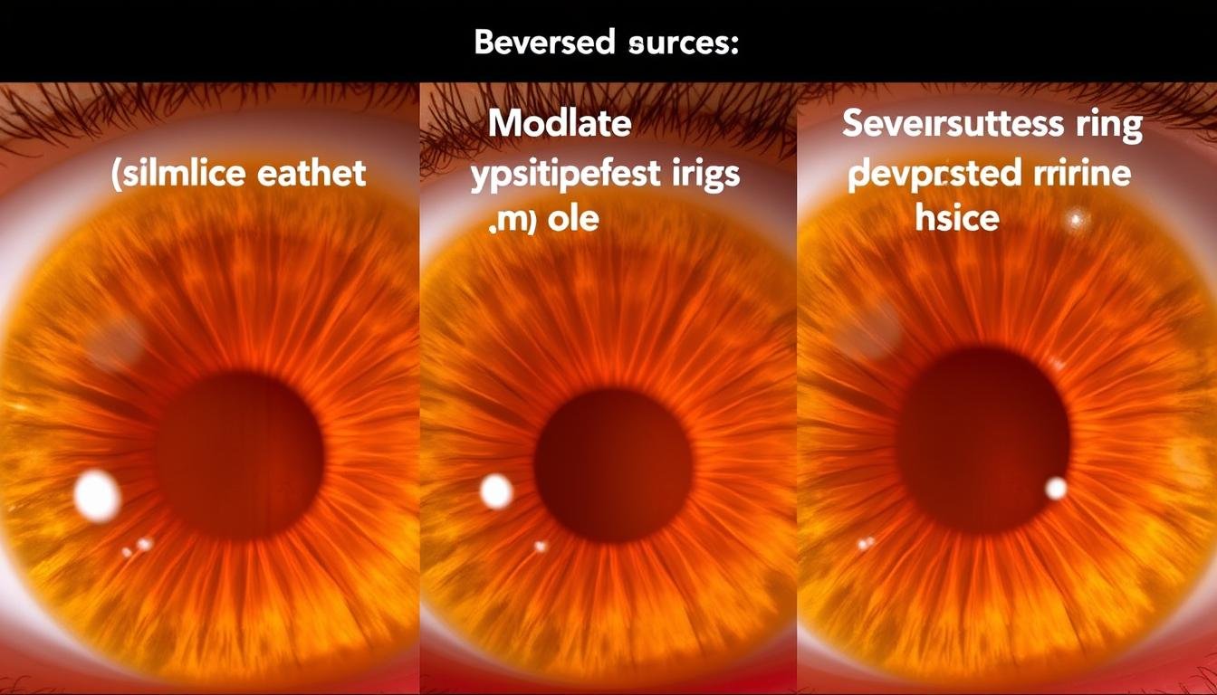 Different severity levels of stress rings from mild to severe