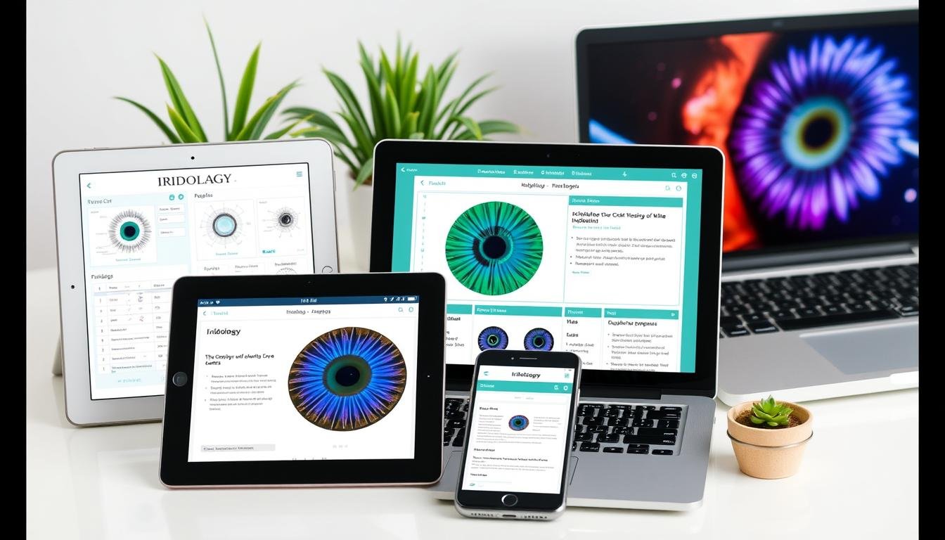 Digital iridology resources including apps and online references