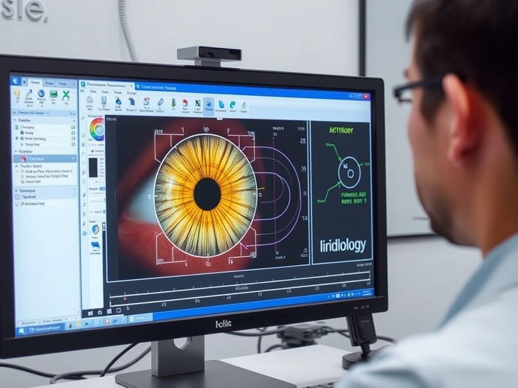 Digital iris imaging software analyzing patterns for modern Iridology Iris Diagnosis