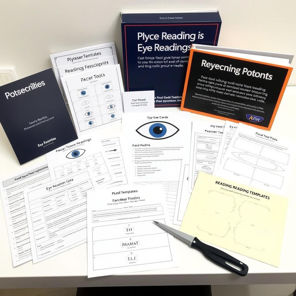 Eye Reading guide cards and pacer tools