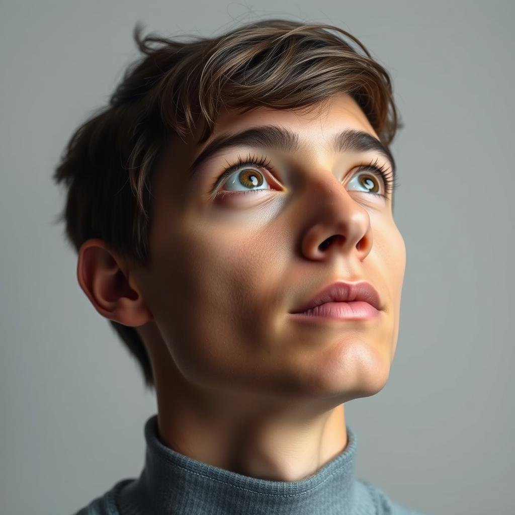 Eyes looking up and to the right demonstrating visual construction