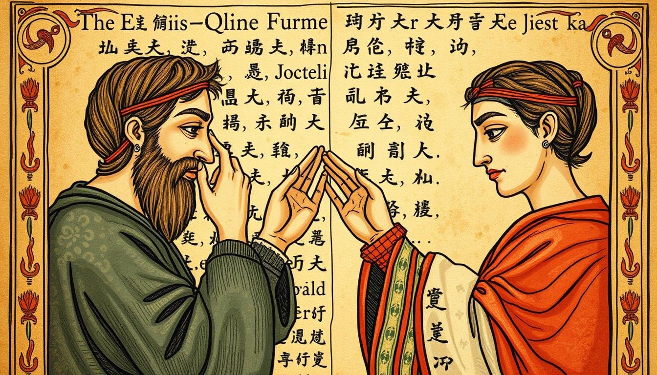 Historical illustration depicting ancient Eye Reading practices