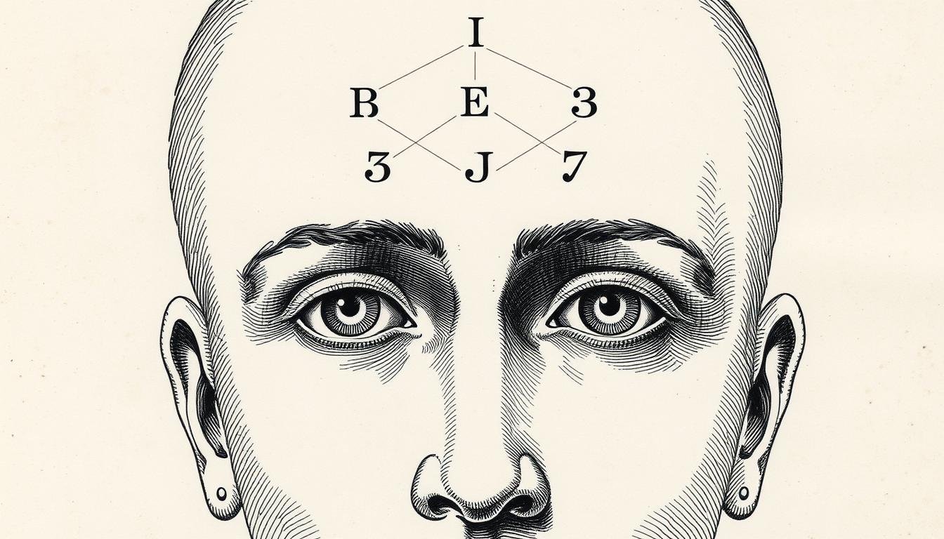 Historical illustration of Western physiognomy and eye reading practices