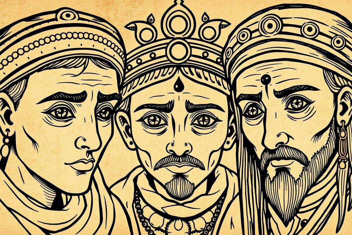 Historical illustration of traditional eye reading practices