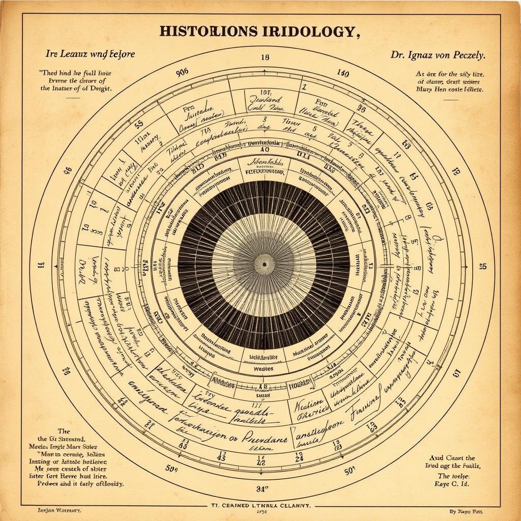 Historical iridology chart created by Dr. Ignaz von Peczely