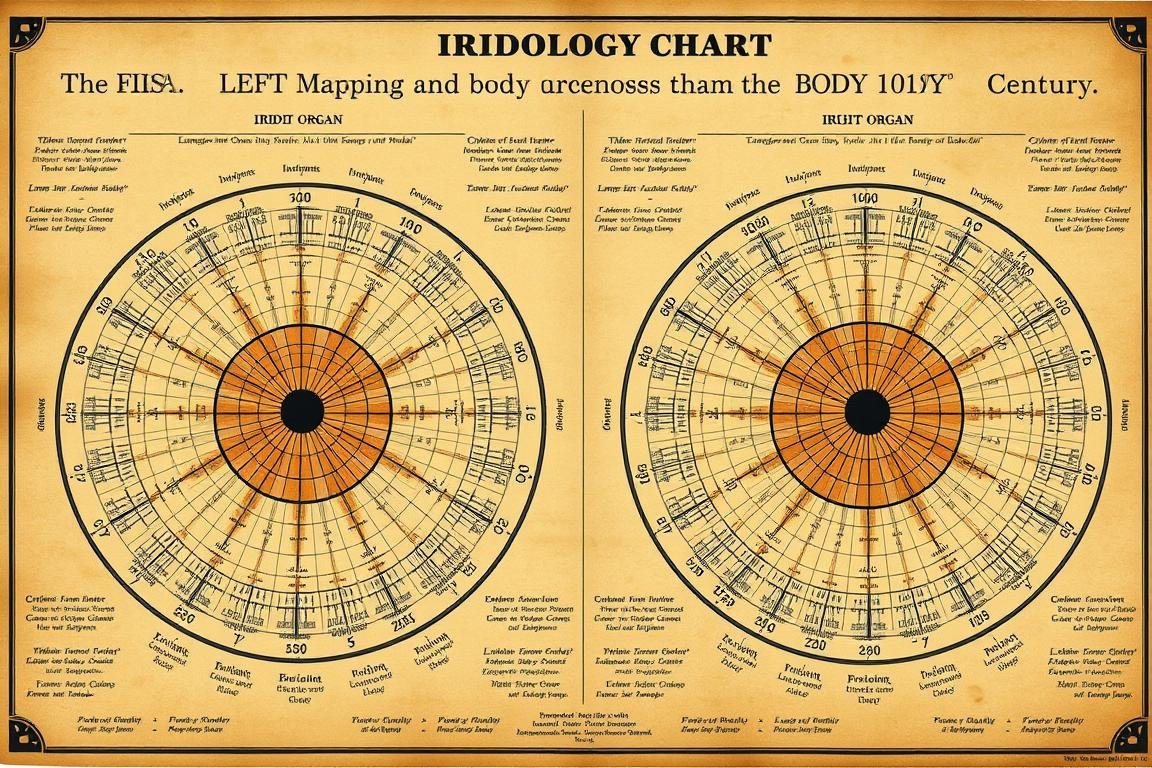Historical iridology chart from the early 20th century