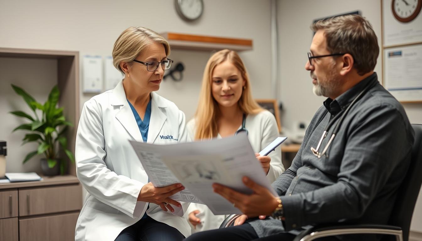 Holistic practitioner and medical doctor collaborating on a patient's care plan