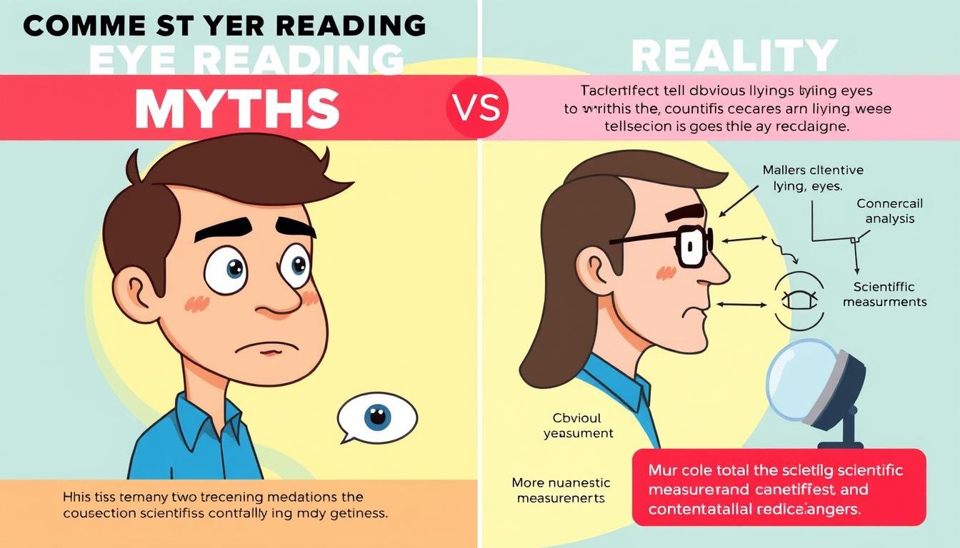Illustration debunking common eye reading myths