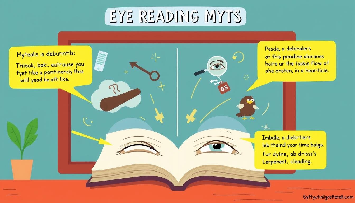 Illustration debunking common myths about eye reading techniques