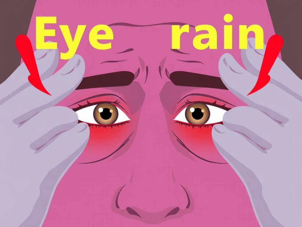Illustration of eye strain symptoms affecting eye health for reading