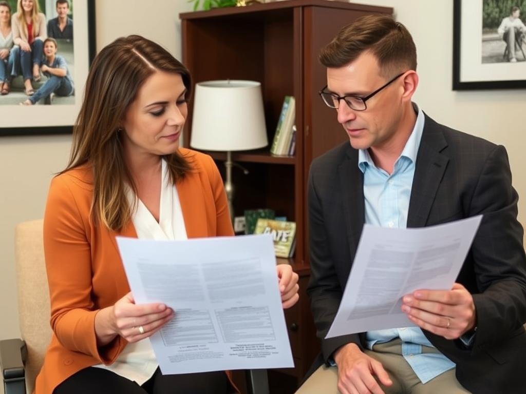 Iridologist discussing health recommendations with a client