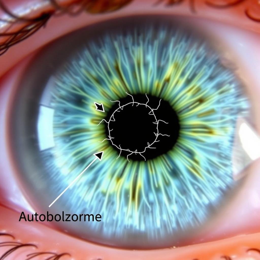 Iridology Chart showing autonomic nerve wreath
