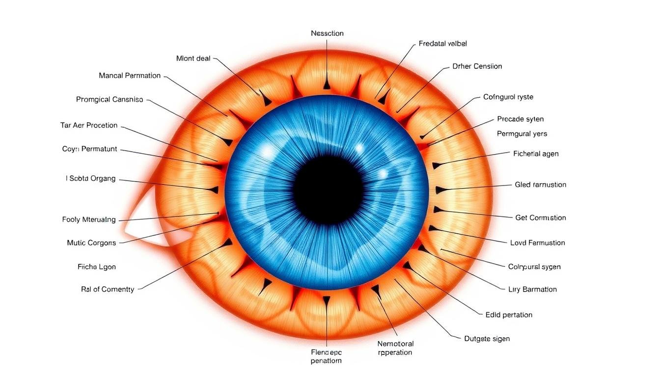Iridology Iris Diagnosis chart showing different regions of the iris mapped to body systems