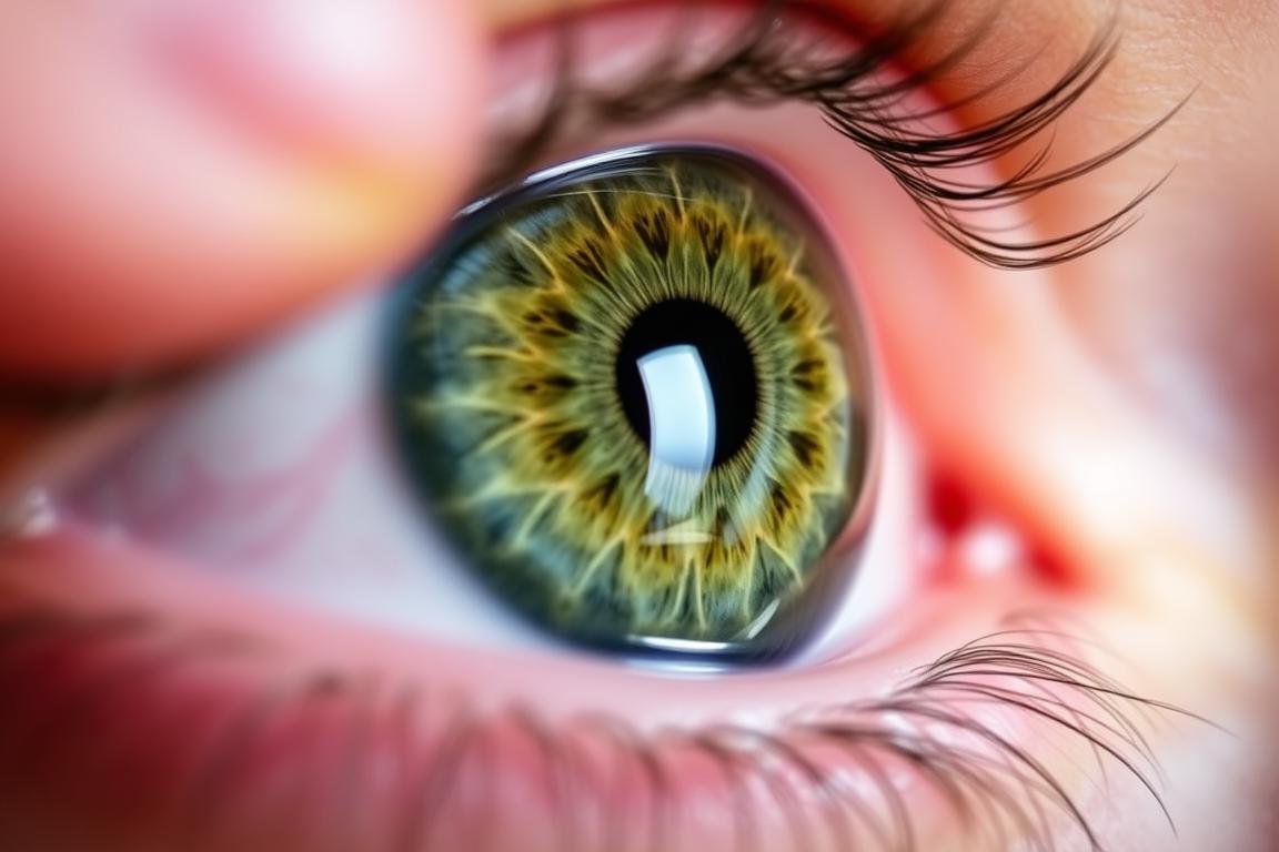 Iris showing patterns examined during eye reading