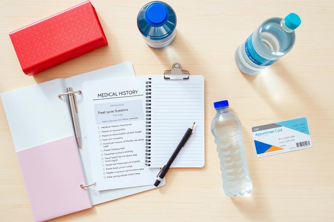 Items to bring to an iridology session including medical records and list of questions