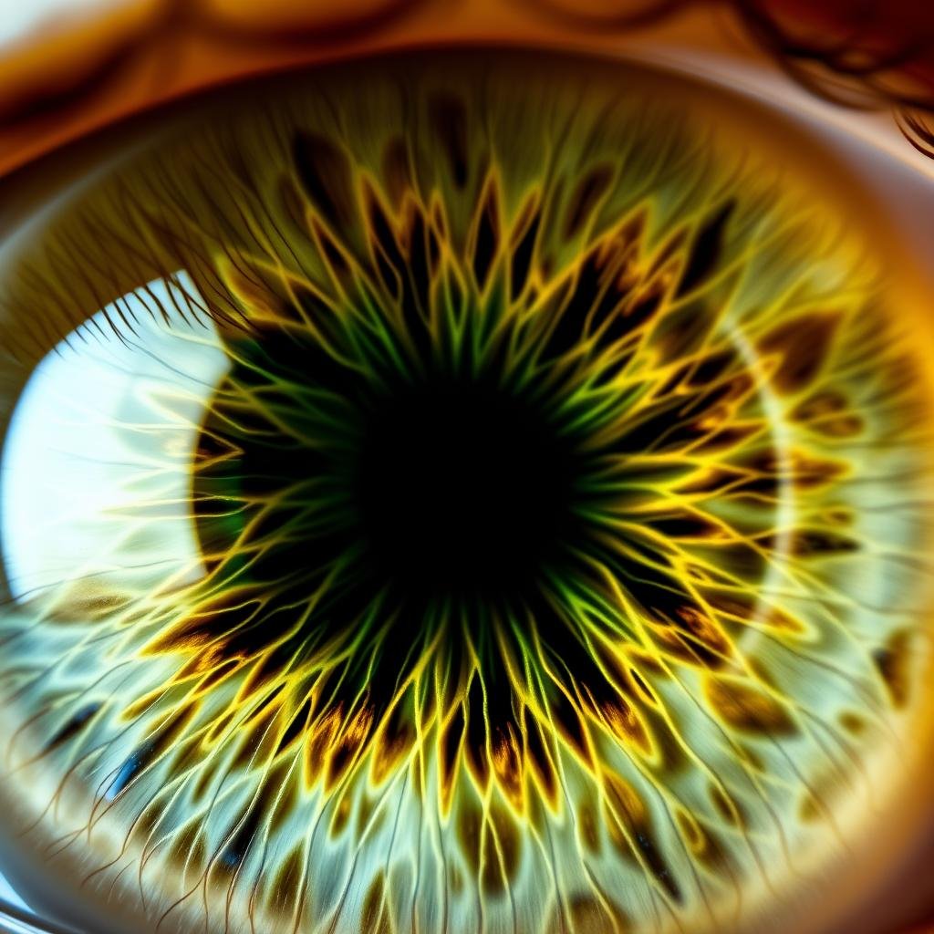 Mixed/hazel iris showing biliary constitution characteristics