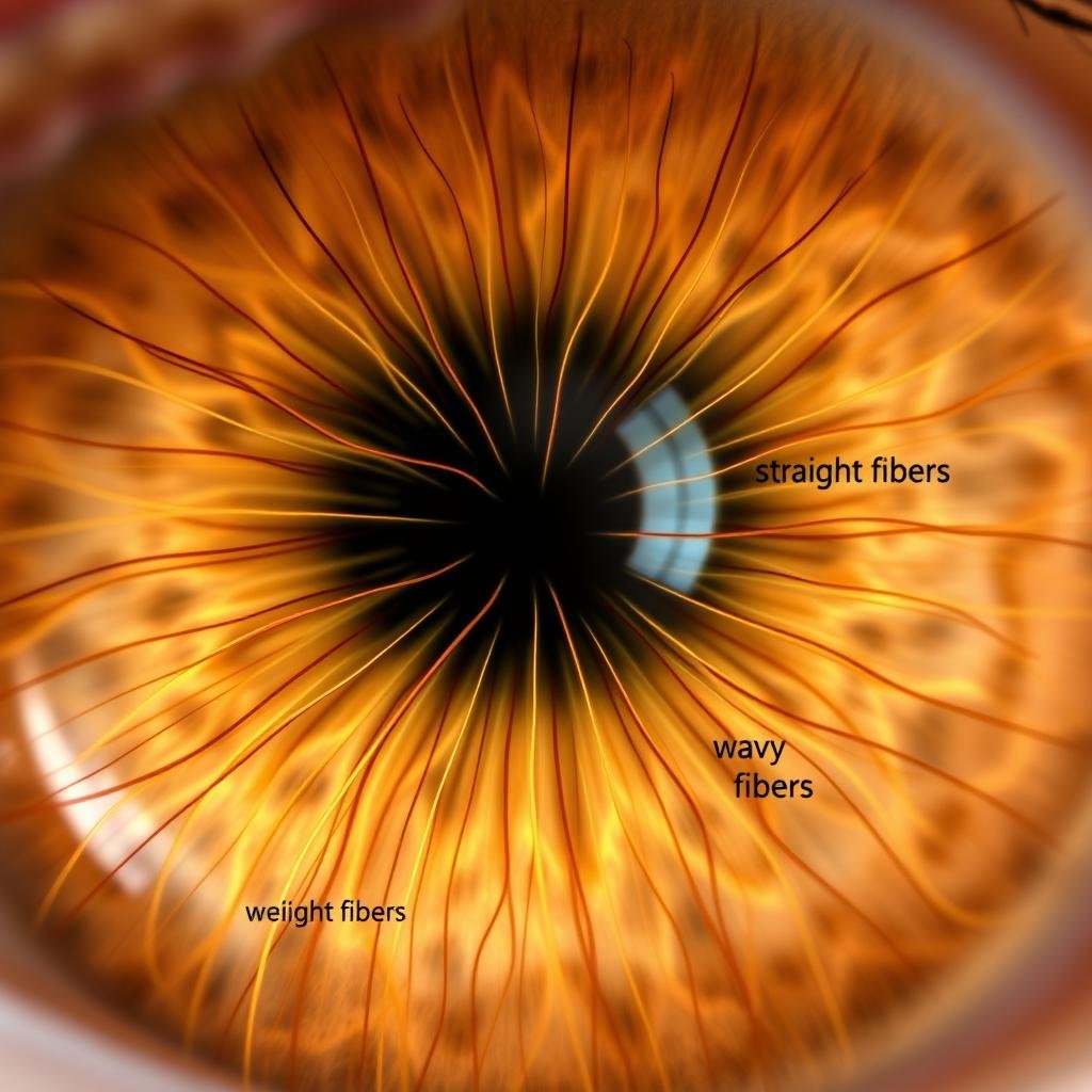 Nervous system fibers in iridology chart