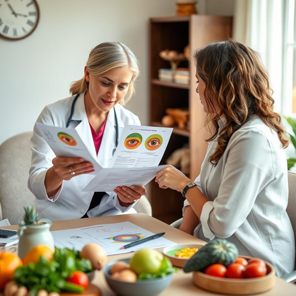 Nutritional counseling session using eye reading insights
