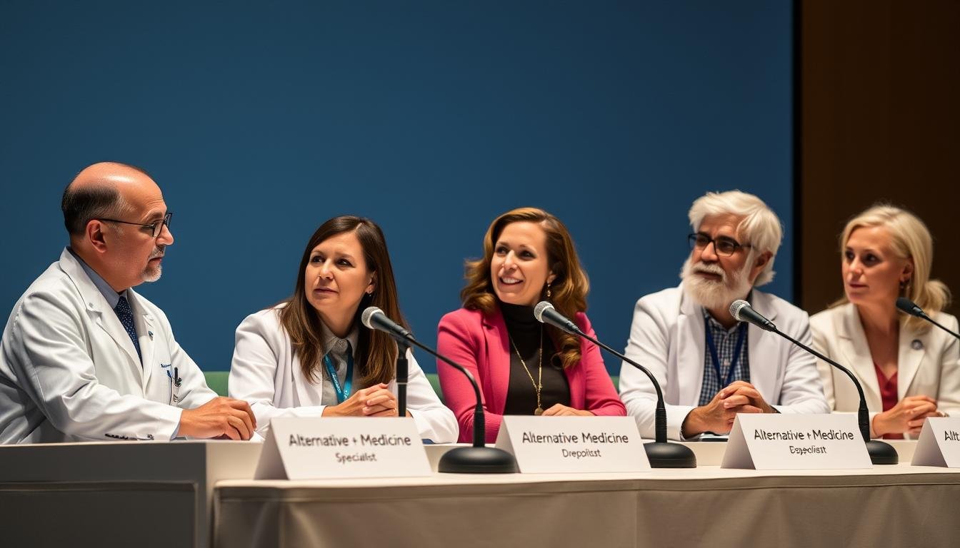 Panel of health experts discussing alternative and conventional diagnostic approaches