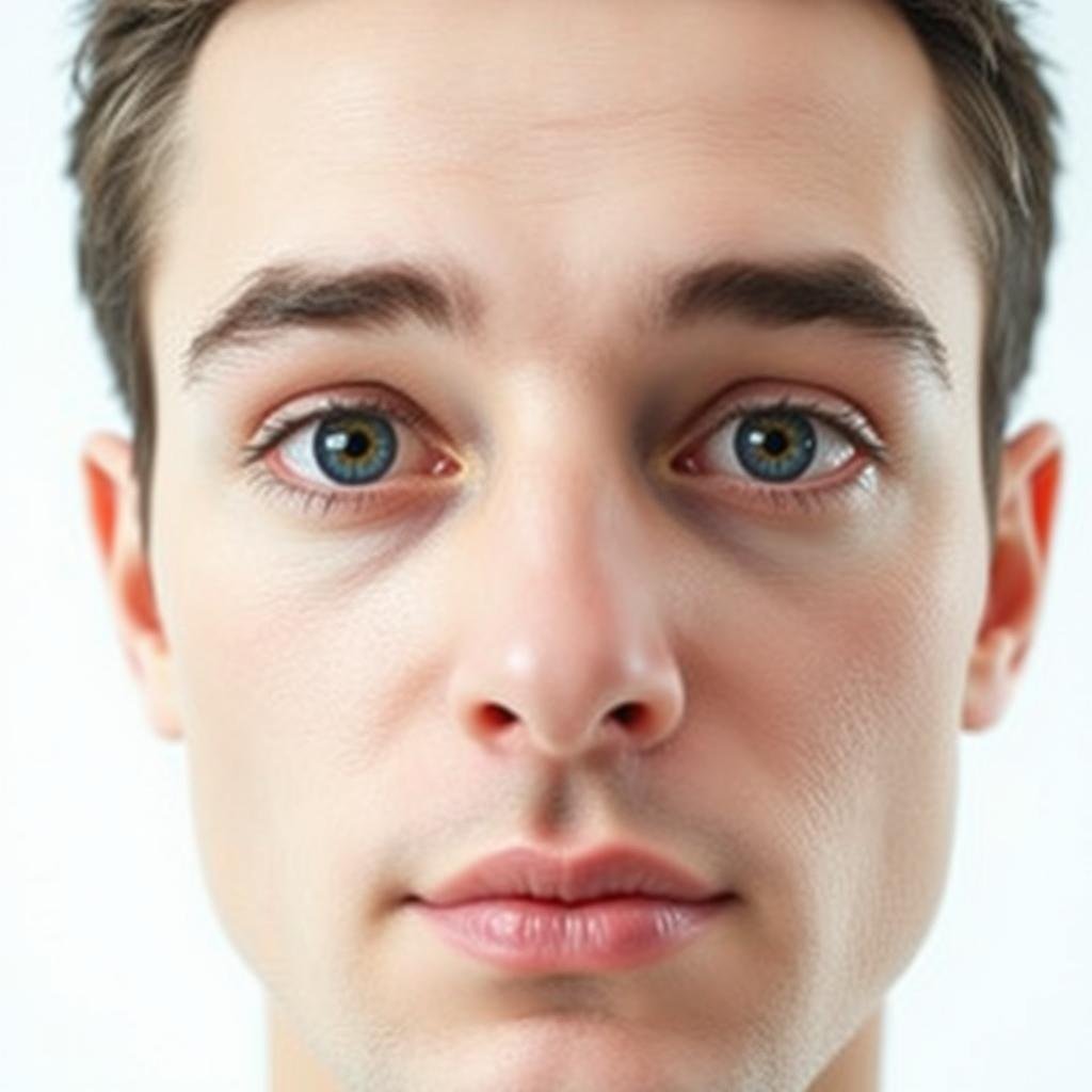 Person demonstrating baseline eye behavior in neutral state