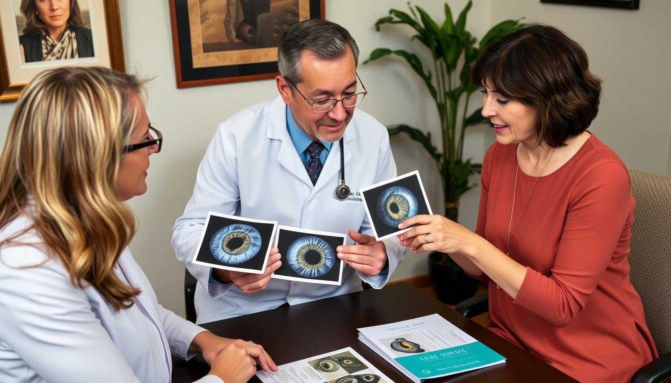 Person discussing their iridology results with a holistic health practitioner