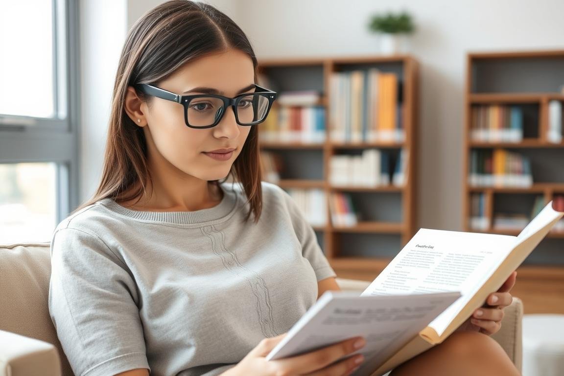 Person practicing Eye Reading with a guide card