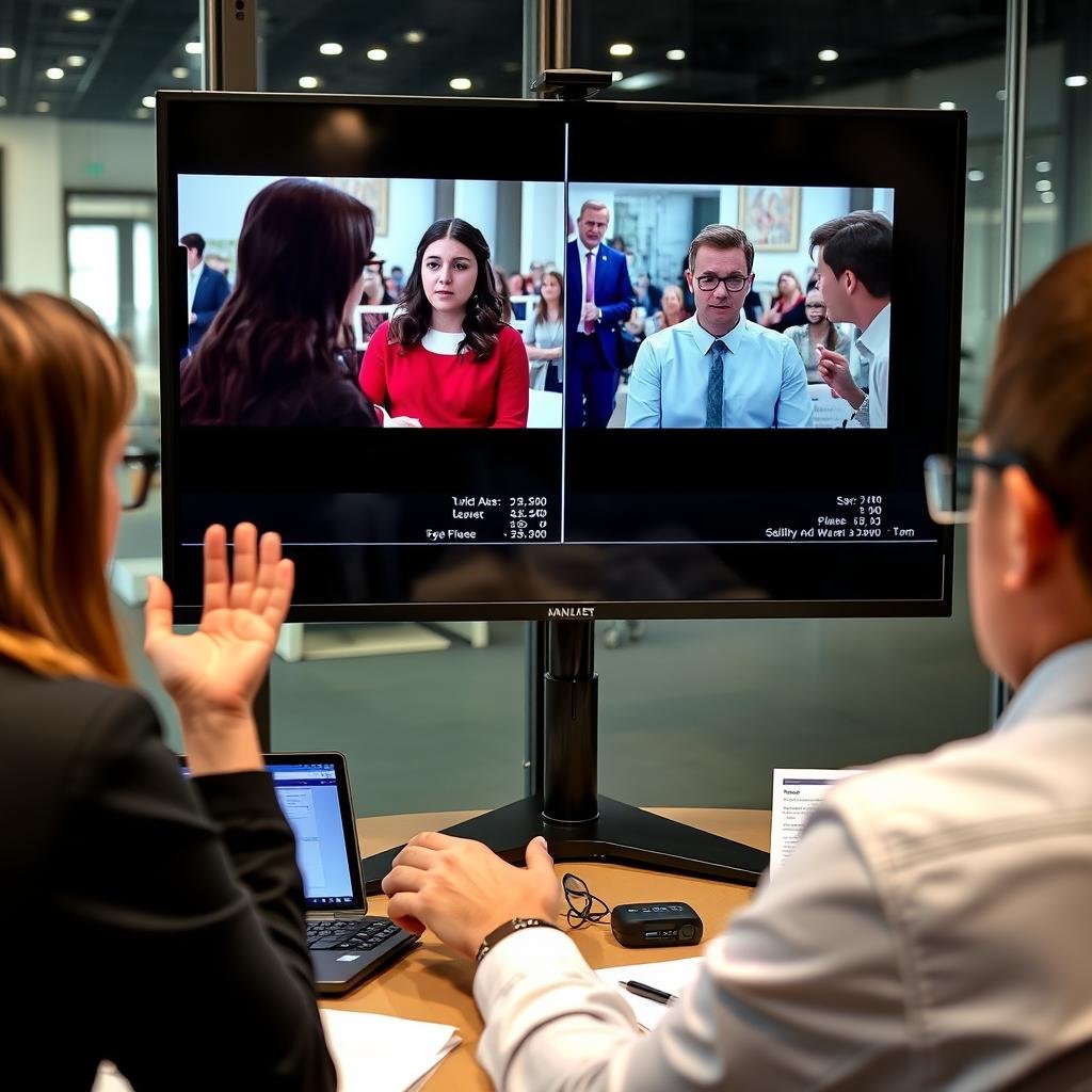 Person practicing integrated eye reading and body language analysis