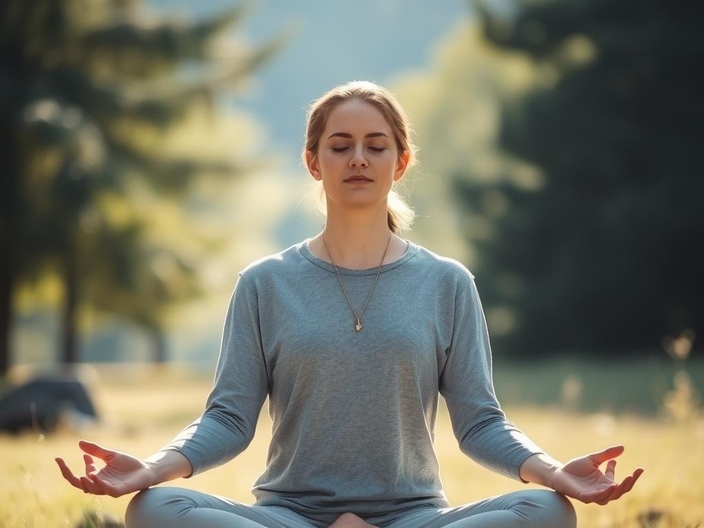 Person practicing stress management techniques