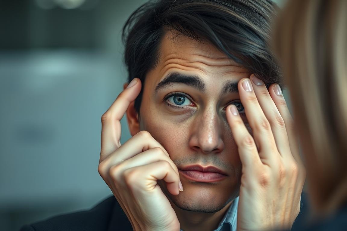Person using intuition during Eye Reading session