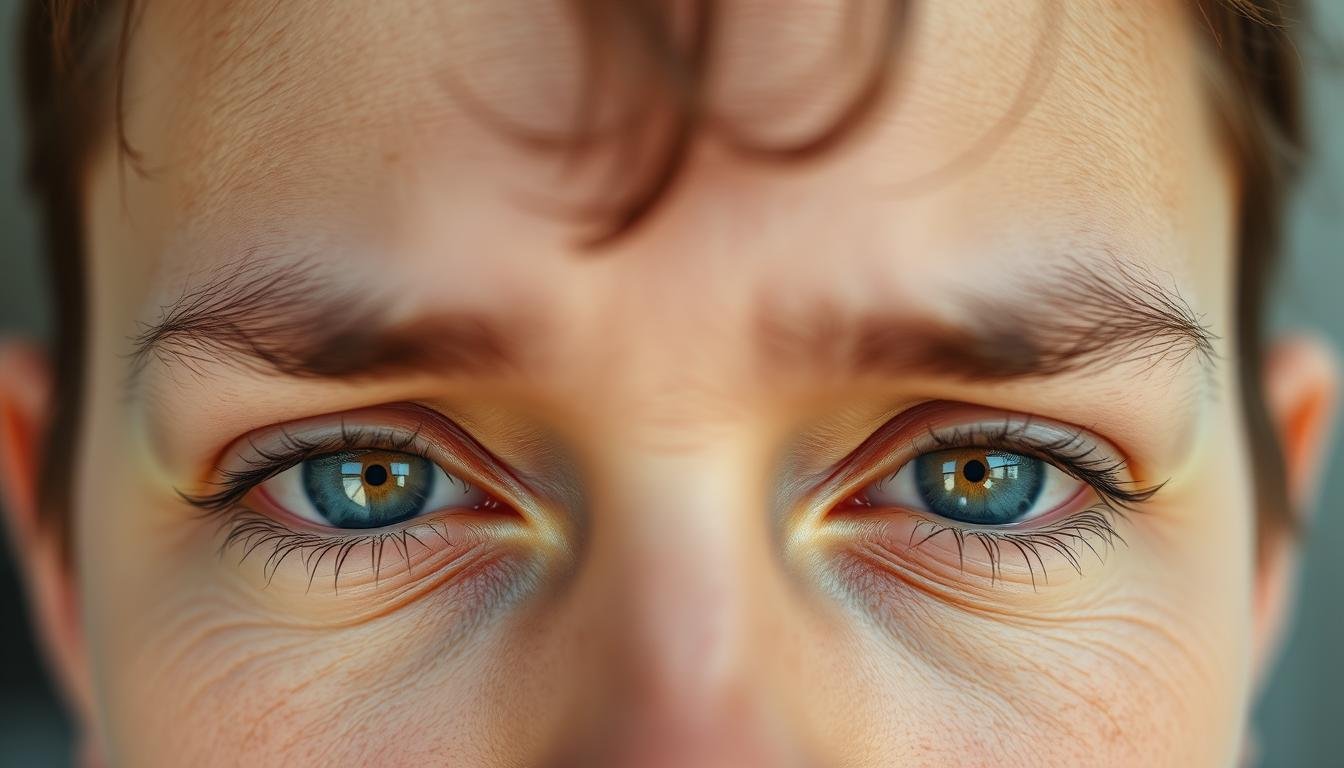 Person with healthy eyes showing reduced stress indicators