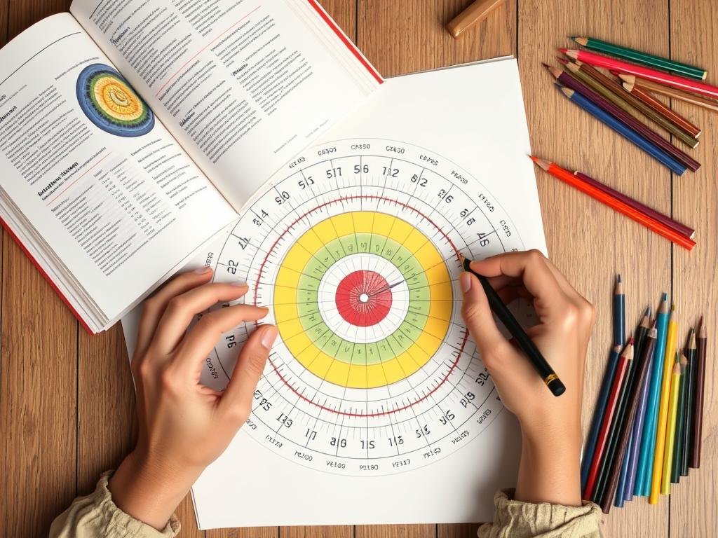 Process of mapping zones on an iridology chart template