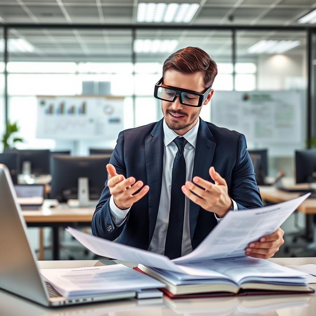 Professional using Eye Reading in a business environment