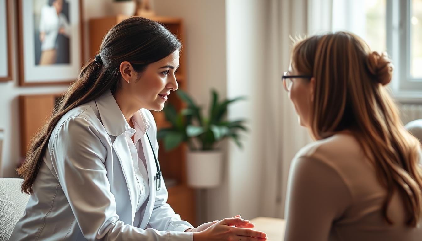 Professional using Eye Reading techniques in a counseling session