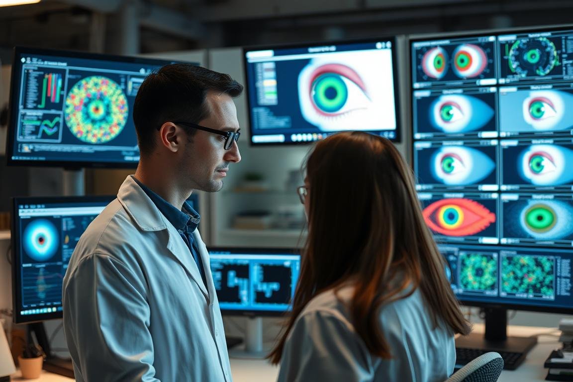 Researcher using AI-powered Eye Reading technology in laboratory