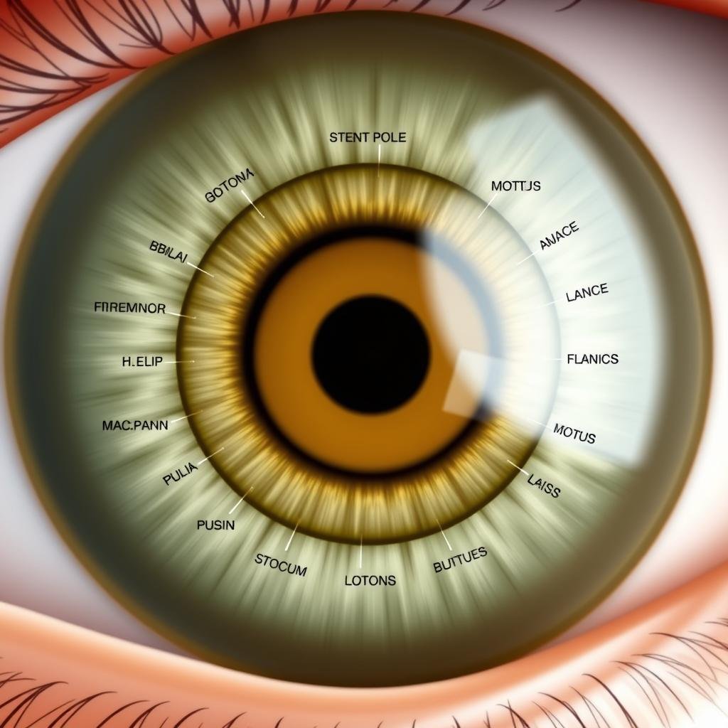 Right Iris in Iridology Chart with concentric zones labeled