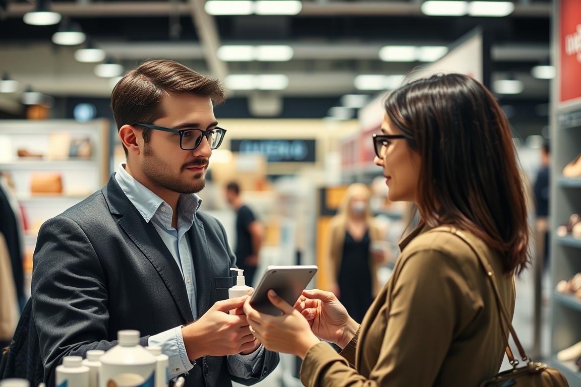 Sales professional using Eye Reading to understand customer interest