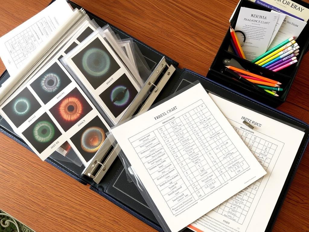 Storage and maintenance of iridology charts and related materials