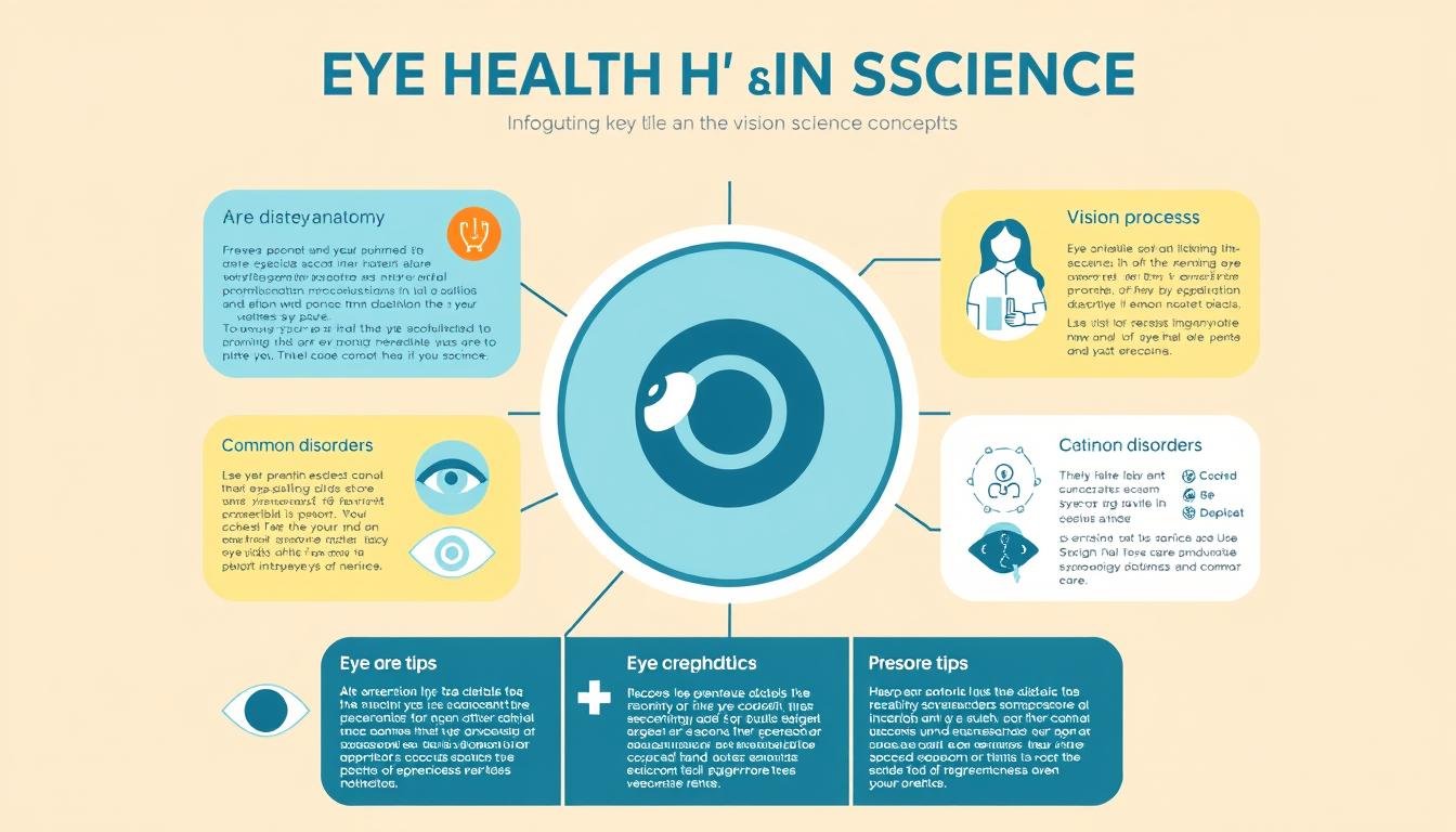 Summary infographic of key eye health and vision science concepts