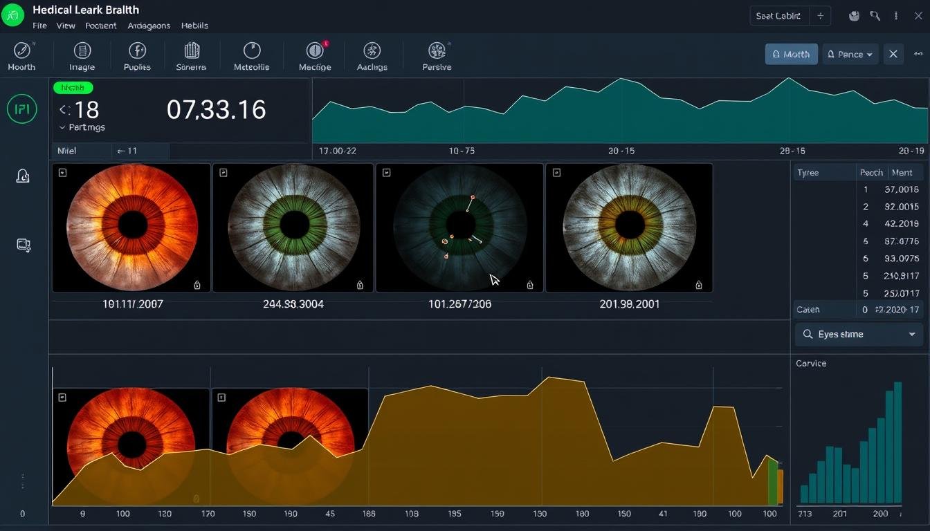 Temporal tracking of iris changes in digital iridology software showing health condition development