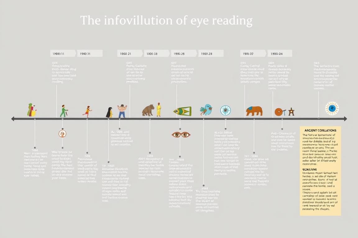 Timeline showing the evolution of Eye Reading practices through history